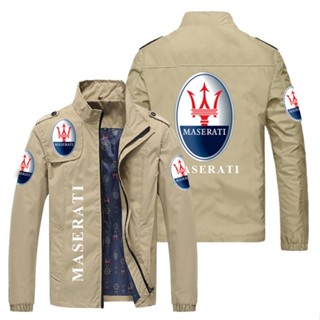 Maserati LOGO jacket car shop custom work clothes Ghibli Grecale Levante Quattroporte MC20 GranTurismo outdoor driving loose thin cardigan stand collar windbreaker