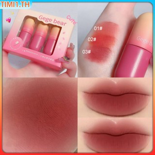 Gege Bear Small Paintball Lip Mud ลิปสติก Long Lasting Liptint Lip Glaze Matte Waterproof Non Stick Cup Easy To Color Lip | เวลา1