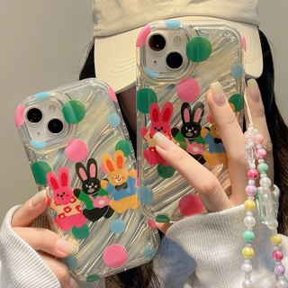 เคสซิลิโคนนิ่ม ลายการ์ตูนกระต่าย พร้อมสายคล้อง กันกระแทก สําหรับ IPhone 11 13 12 14 Pro MAX 6 6S 7 8 Plus X XR 11Pro XS MAX SE 2020 14Promax