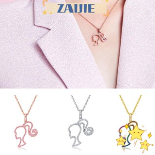 Zaijie24 สร้อยคอโซ่ จี้เพทายกลวง เครื่องประดับ สําหรับตุ๊กตาบาร์บี้ DIY