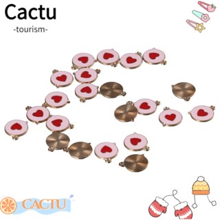 Cactu จี้รูปหัวใจ อัลลอย ขนาดเล็ก สีชมพู สําหรับทําเครื่องประดับ DIY