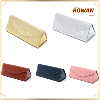 Rowans กล่องแว่นกันแดด ทรงสามเหลี่ยม หนัง PU สีพื้น แบบพกพา พับได้ กันน้ํา สําหรับผู้ชาย