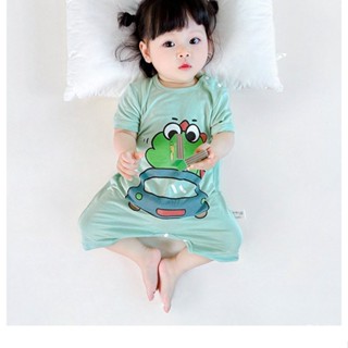 【ins Dinosaur-baby Romper】ชุดนอนรอมเปอร์ แขนสั้น ผ้าเรยอน ลายวันพีช แฟชั่นฤดูร้อน สําหรับเด็กผู้ชาย และเด็กผู้หญิง