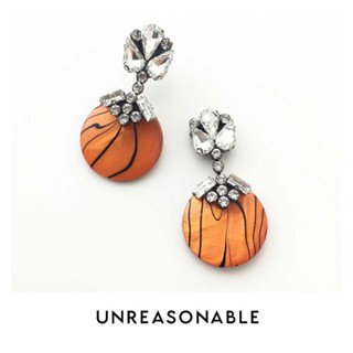 ต่างหู Drop สีส้ม ต่างหูคลิป ต่างหูก้านเงินแท้ สวยใส่สบาย Unreasonable Accessories UA0720-02