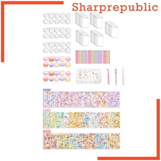 [Sharprepublic] สติกเกอร์การ์ด ลายน่ารัก DIY พร้อมกล่องเก็บ หลากสีสัน สําหรับห้องเรียน งานฝีมือ