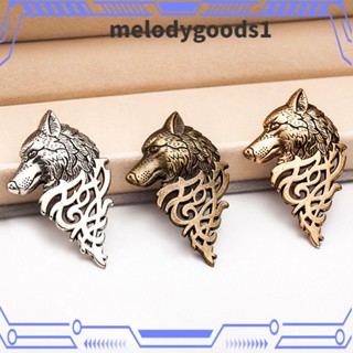 Melodygoods1 เข็มกลัดหมาป่า เครื่องประดับแฟชั่น วินเทจ พังก์ ปกเสื้อ