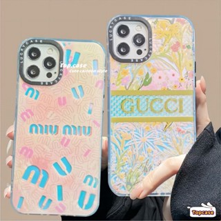 เคสโทรศัพท์มือถือแบบนิ่ม ใส ลายเลเซอร์ IMD สองด้าน สําหรับ IPhone14 13 12 11 Pro Max 8 7 6 6s Plus X Xr Xs Max SE 2020