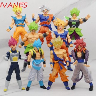 Ivanes โมเดลฟิกเกอร์อนิเมะ Son Goku Super Saiyan พร็อพสําหรับตกแต่งรถยนต์