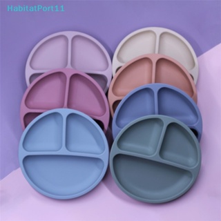 Habitatport จานอาหารซิลิโคน ลายการ์ตูนน่ารัก ปลอดภัย สําหรับเด็ก