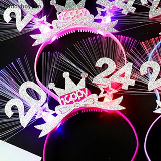 Bbth ที่คาดผมไฟเบอร์ดิจิทัล LED เรืองแสง สุ่มสี สําหรับปาร์ตี้คริสต์มาส 2024
