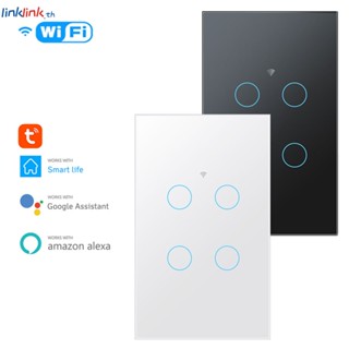 1/2/3/4gang Tuya Wif Smart Touch Switch Home Light Wall Button สำหรับ Alexa และ Google Home Assistant Us Standard Linklink