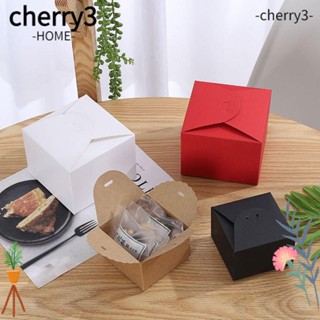 Cherry3 ป้ายแท็กกระดาษคราฟท์ ทรงสี่เหลี่ยม สําหรับตกแต่งงานแต่งงาน