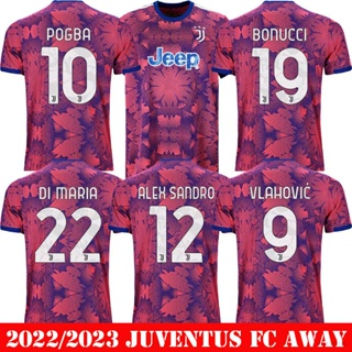 เสื้อกีฬาแขนสั้น ลายทีมชาติฟุตบอล Juventus FC Third Away Pogba DiMaria Vlahovic Bonucci Sandro Player Version 22-23