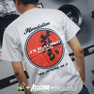 เสื้อยืดแขนสั้น ผ้าฝ้ายแท้ พิมพ์ลายรถยนต์ Honda Fit Civic JSRACING สําหรับผู้ชาย