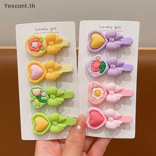 Yescont กิ๊บติดผมช่อดอกไม้ สีแคนดี้ หลากสี เครื่องประดับ สําหรับเด็กผู้หญิง