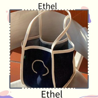 Ethel1 กระเป๋าสะพายไหล่ ผ้าแคนวาส ทรงสี่เหลี่ยม จุของได้เยอะ เข้ากับทุกการแต่งกาย แฟชั่นสําหรับสตรี