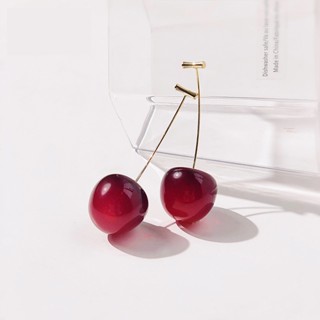 Tiktok hot# Korean super fairy Cherry earrings womens earrings online celebrity new fashion all-match cherry long earrings jewelry 8vv