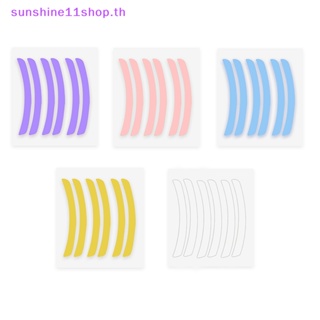 Sunshop แผ่นริบบิ้นซิลิโคน ลายทาง ใช้ซ้ําได้ สําหรับต่อขนตา 6 คู่