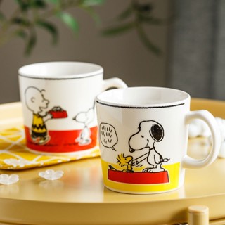 [Snoopy] ชุดแก้วน้ําเซรามิค ลายสนูปปี้ สไตล์อเมริกัน สําหรับคู่รัก