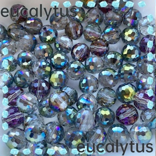 Eucalytus1 ลูกปัดแก้วคริสตัล AB ทรงกลม 10 มม. สีแดงกุหลาบ สีเขียว 70 ชิ้น