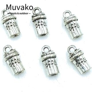 Muvako จี้แก้วกาแฟ โลหะผสม สไตล์วินเทจ 14 X 7 มม. DIY 10 ชิ้น