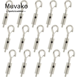 Muvako ตัวปรับความตึงเชือกลวด สเตนเลส แบบพกพา 1.2-1.5 มม. สีเงิน อุปกรณ์เสริม 15 ชิ้น