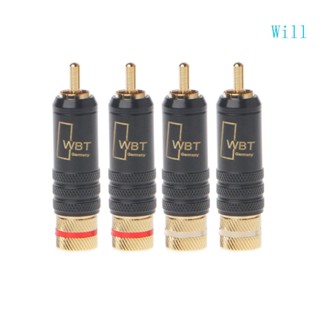 Will ปลั๊กเชื่อมต่อ WBT-0144 RCA ชุบทอง 4 ชิ้น