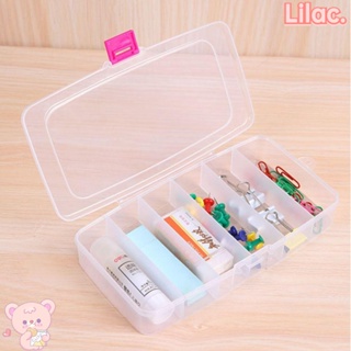 Lilac กล่องพลาสติกใส ทรงสี่เหลี่ยม 5 6 ช่อง ทนทาน สําหรับใส่เครื่องประดับ ลูกปัด ตกปลา