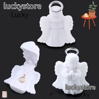 Lucky กล่องโชว์เครื่องประดับ สร้อยคอ ผ้ากํามะหยี่ ลายนางฟ้าน่ารัก แฟชั่นสําหรับผู้หญิง