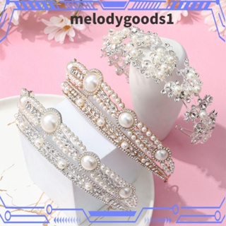 Melodygoods1 เครื่องประดับผม ที่คาดผม สไตล์เจ้าหญิง สําหรับเจ้าสาว งานแต่งงาน