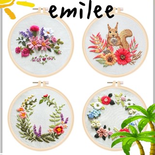 Emilee สะดึงปักผ้า ปักลายดอกไม้ แฮนด์เมด DIY สําหรับตกแต่งบ้าน