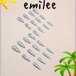 Emilee เล็บปลอม แบบยาว ถอดออกได้ เหมาะกับวันฮาโลวีน สําหรับผู้หญิง 24 ชิ้น