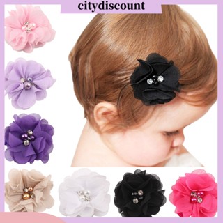 &lt;citydiscount&gt; กิ๊บติดผม ผ้าชีฟอง ลายดอกไม้ สะดุดตา สวมใส่ง่าย สําหรับตกแต่งเสื้อผ้าเด็ก