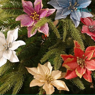 Blala ดอกไม้ปลอม Poinsettia สําหรับตกแต่งต้นคริสต์มาส