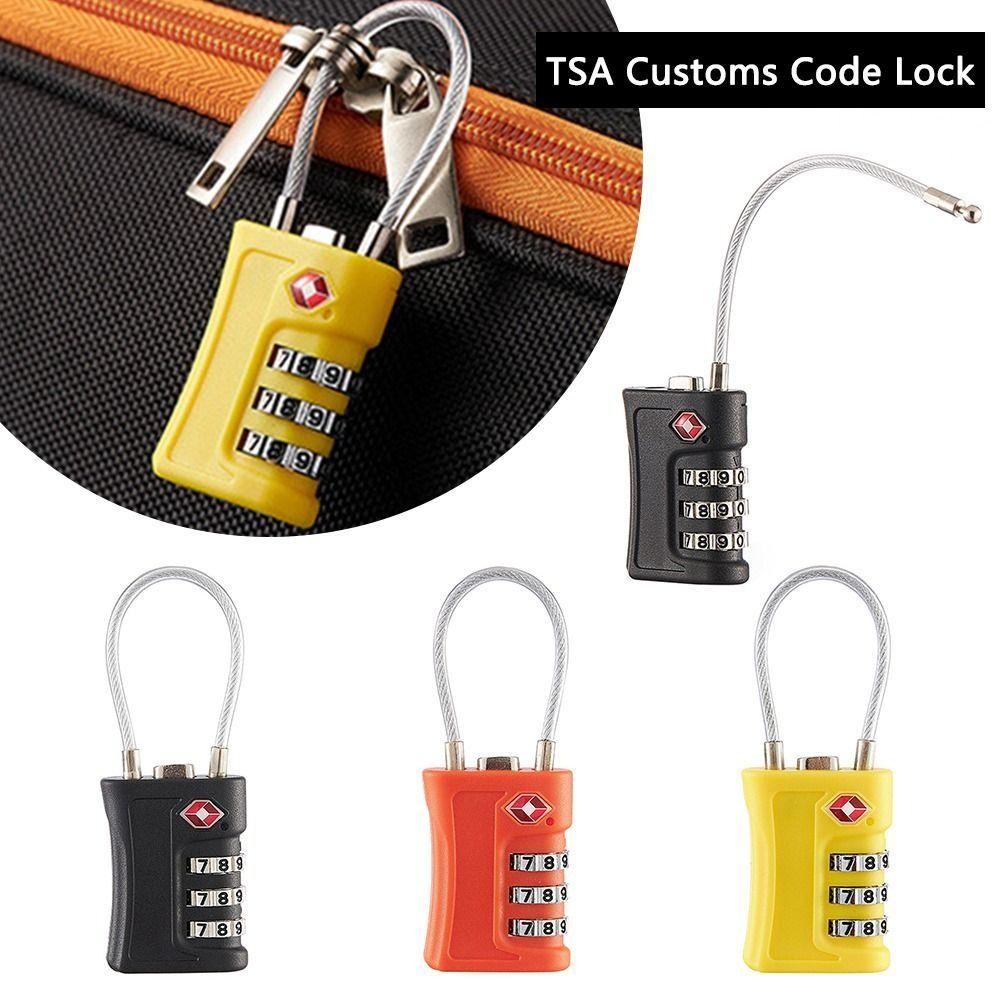 Backstage Customs รหัสผ่านล็อค, TSA Anti-theft 3 หลักรหัสล็อค, ทนทานเครื่องมือรักษาความปลอดภัยกุญแจเชือกลวดกระเป๋าเดินทางรหัสล็อคกระเป๋าเดินทาง
