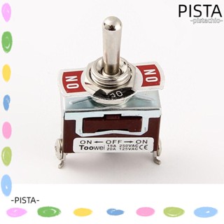 PISTA สวิตช์โยกโยก 3 ตําแหน่ง 250V 15A 3Pin สําหรับรถยนต์ 2 ชิ้น