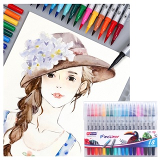 Love* ปากกามาร์กเกอร์ แปรงสีน้ํา 12 18 24 สี สําหรับวาดภาพ DIY