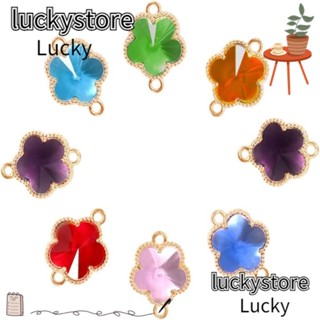 Lucky จี้ดอกไม้คริสตัลอัลลอย แฮนด์เมด หลากสี สําหรับคนรัก