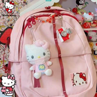 SANRIO ใหม่ กระเป๋าเป้สะพายหลัง กันน้ํา จุของได้เยอะ ลาย Hello Kitty สําหรับนักเรียนมัธยมต้น และมัธยม [GM]