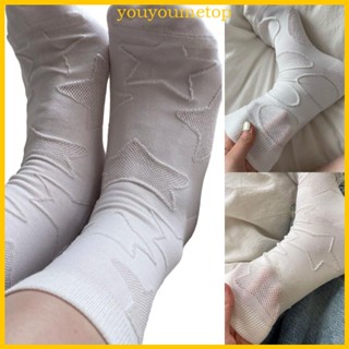 Youyo ถุงเท้ายาว ผ้าฝ้าย ทรงหลวม สีพื้น สไตล์ญี่ปุ่น สําหรับเด็กผู้หญิง
