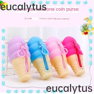 Eucalytus1 กระเป๋าสตางค์ซิลิโคน สําหรับใส่หูฟัง เหรียญ