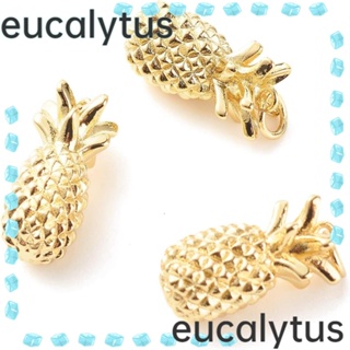 Eucalytus1 จี้สับปะรด ชุบทอง 18k รูปผลไม้เขตร้อน สีเหลือง ทองเหลือง สําหรับทําเครื่องประดับ DIY