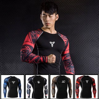 Tights Mens Long-Sleeved Workout Top Running T-shirt Sweat-Absorbent Quick-Drying Top Basketball Training Sportswear High Elastic Clothes w4Ra