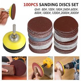 New 100pcs 2" 80-3000 Grit Mixed Sander Sanding Discs Pads Hook &amp; Loop Sandpaper