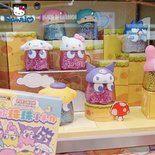 กล่องสุ่มฟิกเกอร์ Pvc รูปปั้น My Melody Kuromi Cinnamoroll Sanrio Pac-Man Beanmen Kawaii My Melody