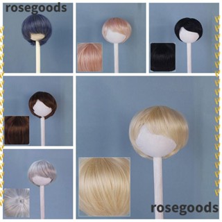 Rosegoods1 วิกผมสั้น 16.5-17.5 ซม. ไฟเบอร์อุณหภูมิสูง หลากสี แบบเปลี่ยน สําหรับตุ๊กตา 1/6 BJD/SD