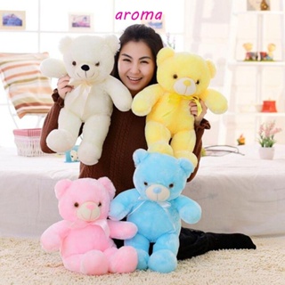 Aroma หมอนตุ๊กตาหมีเท็ดดี้ มีไฟ LED เรืองแสง ของเล่นสําหรับเด็ก