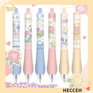 Hecceh ปากกาหมึกเจล พลาสติก 0.5 มม. สีดํา 6 ชิ้น