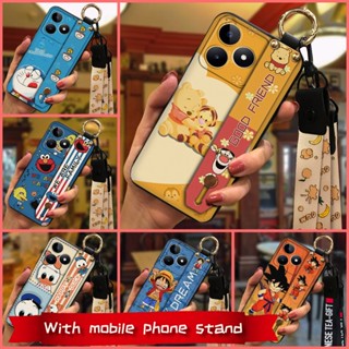 Back Cover Fashion Design Phone Case For Realme C53/Narzo N53 Shockproof ring Durable Lanyard Anti-dust Cute Phone Holder