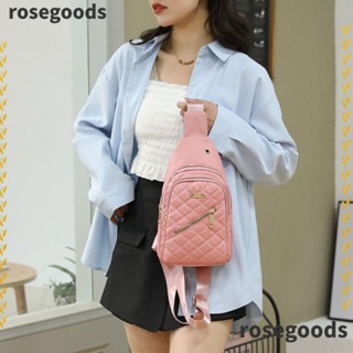 Rosegoods1 กระเป๋าคาดอก ผ้าคอมโพสิต ไนล่อน ปักลาย สีพื้น สําหรับผู้หญิง